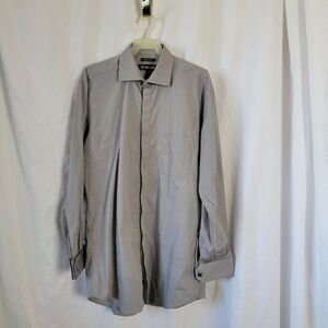 Stacy Adams 15 1/2 x 32/33 Men's Dress Shirt Gray cufflinks French Cuff